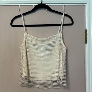 Cream Mesh Women's Top